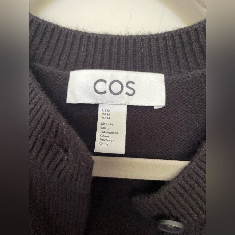 COS Black Cardigan Sweater with Blouson Sleeves NWOT - Picture 10 of 13